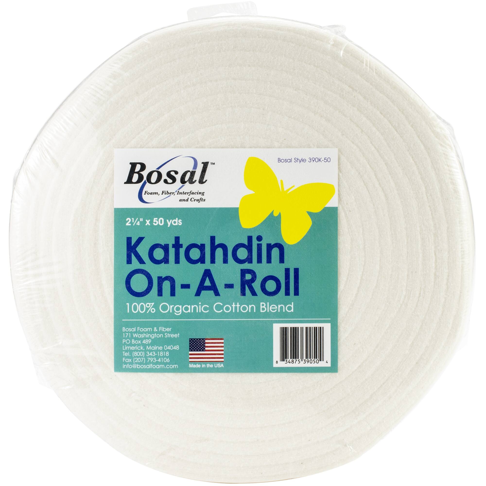 Bosal Katahdin On-A-Roll 2.25" Organic Cotton Batting, 50yd.